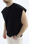 Kolsuz Siyah Oversize Tshirt