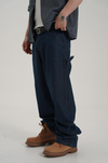 Kontrast Dikiş Koyu Lacivert Baggy Jean CT01 6581