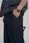 Kontrast Dikiş Koyu Lacivert Baggy Jean CT01 6581