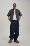 Kontrast Dikiş Koyu Lacivert Baggy Jean CT01 6581