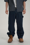 Kontrast Dikiş Koyu Lacivert Baggy Jean CT01 6581