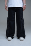 Kontrast Dikiş Low Waist Baggy Pantolon