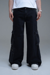 Kontrast Dikiş Low Waist Baggy Pantolon