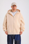Krem Basic Oversize Zipper Hoodie SW1285
