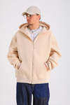 Krem Basic Oversize Zipper Hoodie SW1285