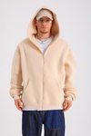 Krem Basic Oversize Zipper Hoodie SW1285
