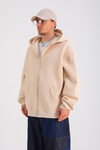 Krem Basic Oversize Zipper Hoodie SW1285