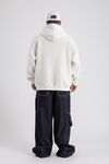 Krem Baskılı Oversize Rv Zipper Sweatshirt SW1151