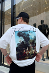 Krem Couture Baskılı Oversize Tshirt  T625