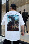 Krem Couture Baskılı Oversize Tshirt  T625