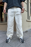 Krem Dikiş Detay Jean Pantolon P728