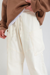 Krem Paça Stoperli Paraşüt Pantolon P1138