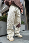 Krem Paraşüt Kumaş Nakışlı Combat Pantolon P815
