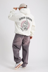 Krem Rv Baskılı Oversize Sweatshirt SW1153