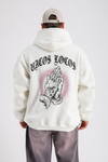 Krem Rv Baskılı Oversize Sweatshirt SW1153