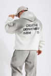 Krem Spray Effect Oversize Rv Hoodie SW1357
