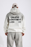 Krem Spray Effect Oversize Rv Hoodie SW1357