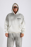 Krem Spray Effect Oversize Rv Hoodie SW1357