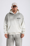 Krem Spray Effect Oversize Rv Hoodie SW1357