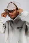 Krem Spray Effect Oversize Rv Hoodie SW1357