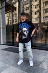 Kurukafa Baskılı Siyah Oversize Tshirt T597