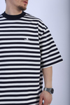 Lacivert Çizgili Peso Oversize Tshirt T941