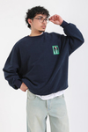 Lacivert Patch Detay Oversize Sweatshirt