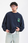 Lacivert Patch Detay Oversize Sweatshirt
