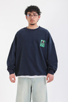 Lacivert Patch Detay Oversize Sweatshirt