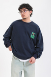 Lacivert Patch Detay Oversize Sweatshirt