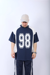 Lacivert Şerit Detay Oversize Tshirt T976
