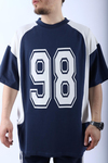 Lacivert Şerit Detay Oversize Tshirt T976