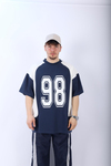 Lacivert Şerit Detay Oversize Tshirt T976