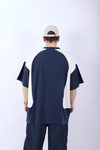 Lacivert Şerit Detay Oversize Tshirt T976