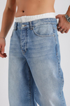 Lastik Bel Detay Jean Pantolon P1002
