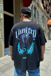 Limited Chain Baskılı Oversize Tshirt T799