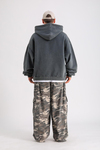 LLS Baskılı Acid Wash Oversize Hoodie SW1241