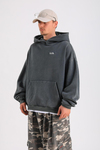 LLS Baskılı Acid Wash Oversize Hoodie SW1241