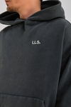 LLS Baskılı Acid Wash Oversize Hoodie SW1241