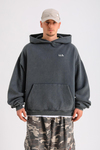 LLS Baskılı Acid Wash Oversize Hoodie SW1241