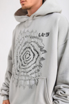 LLS Baskılı Gri Oversize Hoodie SW1258