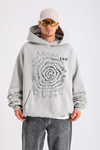 LLS Baskılı Gri Oversize Hoodie SW1258