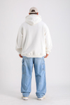 LLS Baskılı Krem Oversize Hoodie SW1233