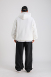 LLS Baskılı Krem Oversize Hoodie SW1268