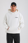 LLS Baskılı Krem Oversize Hoodie SW1268