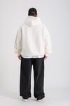 LLS Baskılı Krem Oversize Hoodie SW1260