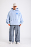 LLS Baskılı Mavi Oversize Hoodie SW1252