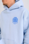 LLS Baskılı Mavi Oversize Hoodie SW1252