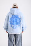 LLS Baskılı Mavi Oversize Hoodie SW1252