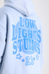 LLS Baskılı Mavi Oversize Hoodie SW1252